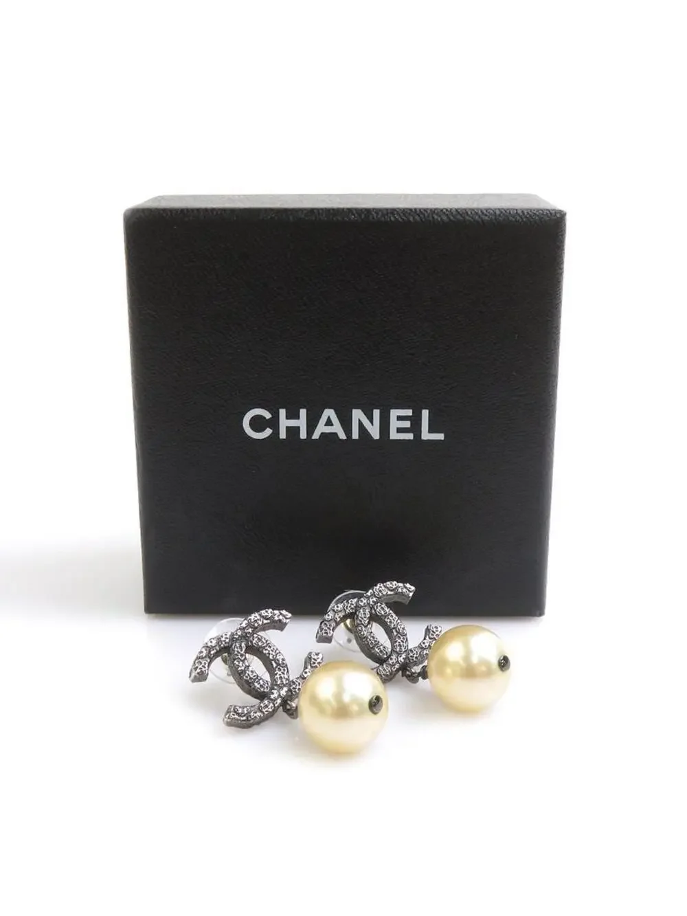 Auth Chanel Cc Logo Pierce Earrings #303134C32B